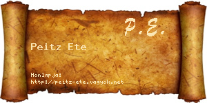 Peitz Ete névjegykártya